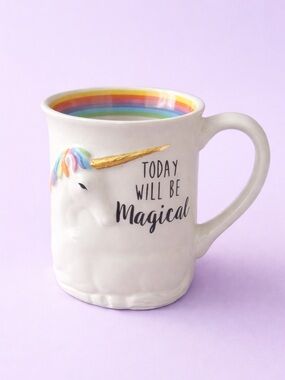 Unicorn Mug Rainbow Coffee Cup Magical Quote Our Name Is Mud Gift Cute 3D Horn